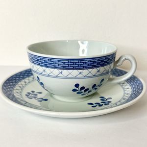 Royal‎ Copen Hagen Denmark Tranquebar blue tea cup and saucer 957